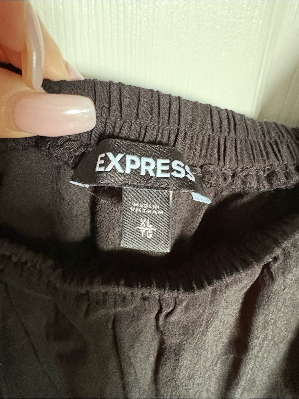 Express Black Drawstring Off the shoulder Elastic Waist XL romper